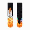 Unisex Malerei Stil Astronaut Mann Socken Baumwolle Harajuku Bunt Vollsocken Damen Weltraum Streetwear 1 Paar Größe 38-46
