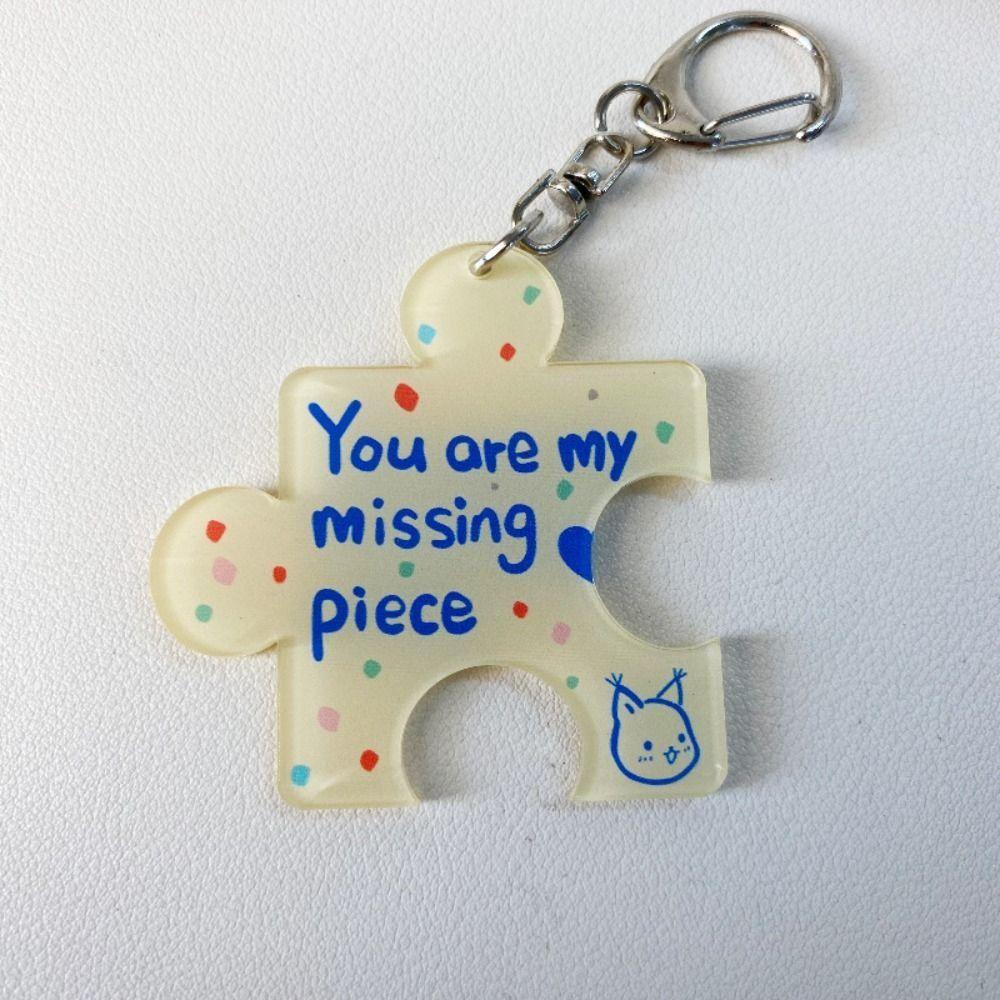 Korean Style Accessories Acrylic Puzzle Text Keychain Multicolour  Niche Design   Gifts