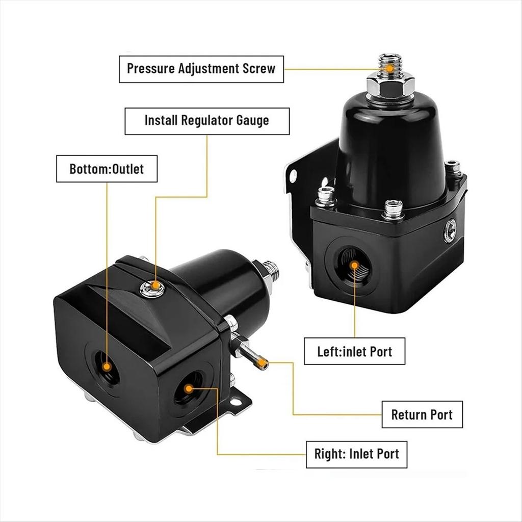 Adjustable Fuel Pressure Regulator Kit Oil 0-100psi Gauge -6AN Black