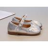 Kids Girls Solid Color Round Toe Pearl Velcro Mary Jane Princess Leather Flats