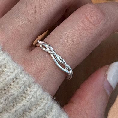 925 Sterling Silver Rings for Women Couple Minimalist Handmade Simple Blue Stone Ring Fine Jewelry Gift Prevent Allergy
