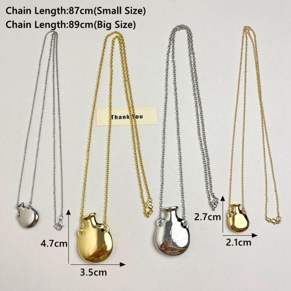 Vase Pendant Metal Vase Necklace Gold Color Sweater Chain Necklace New Design Long Chain Necklace