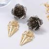 Europ and America Style Alloy Flower Vase Earrings for Women Ladies Vintage Art Trend Temperament Pendant Earrings Jewelry Gifts