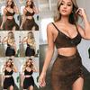 Premium Quality 2 Piece Women Bodycon Two Piece Crop Top And Skirt Set For Stylish Parties
