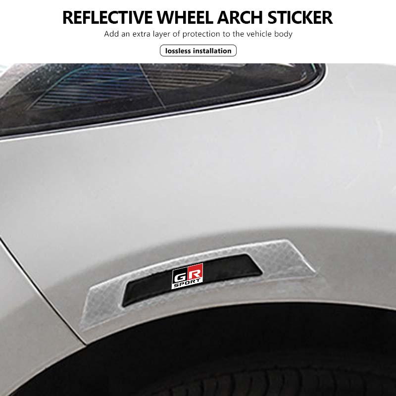 For Toyota Car Reflective Warning Sticker Wheel Eyebrows Sticker Wheel Reflector Strip Accessories Crown Yaris Corolla Prius