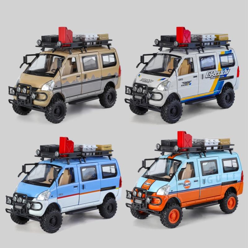 1:24 WuLing VAN Off-Road Vehicle Alloy Muscle Car Model Sound and Light Pull Back Children's Toy Collectibles Birthday Gift