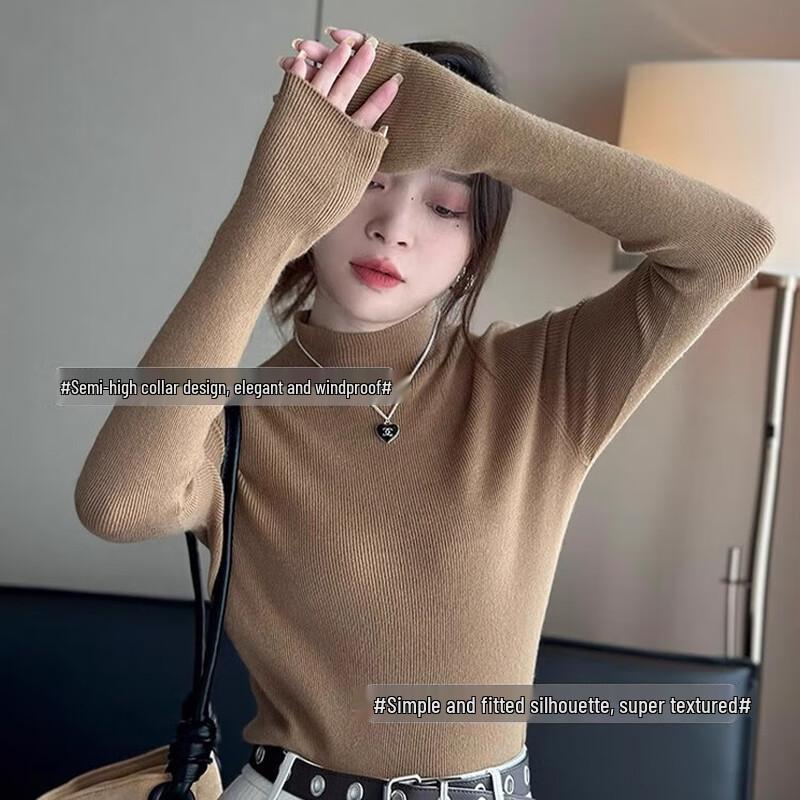 La Chapelle Damen Eleganter Strickpullover mit Mock-Neck