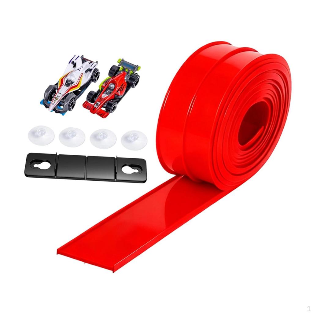 Race Car Ramp Track 15 Ft Gift Portable Multifunctional Flexible Strong Suction Cups with 2 Racecars