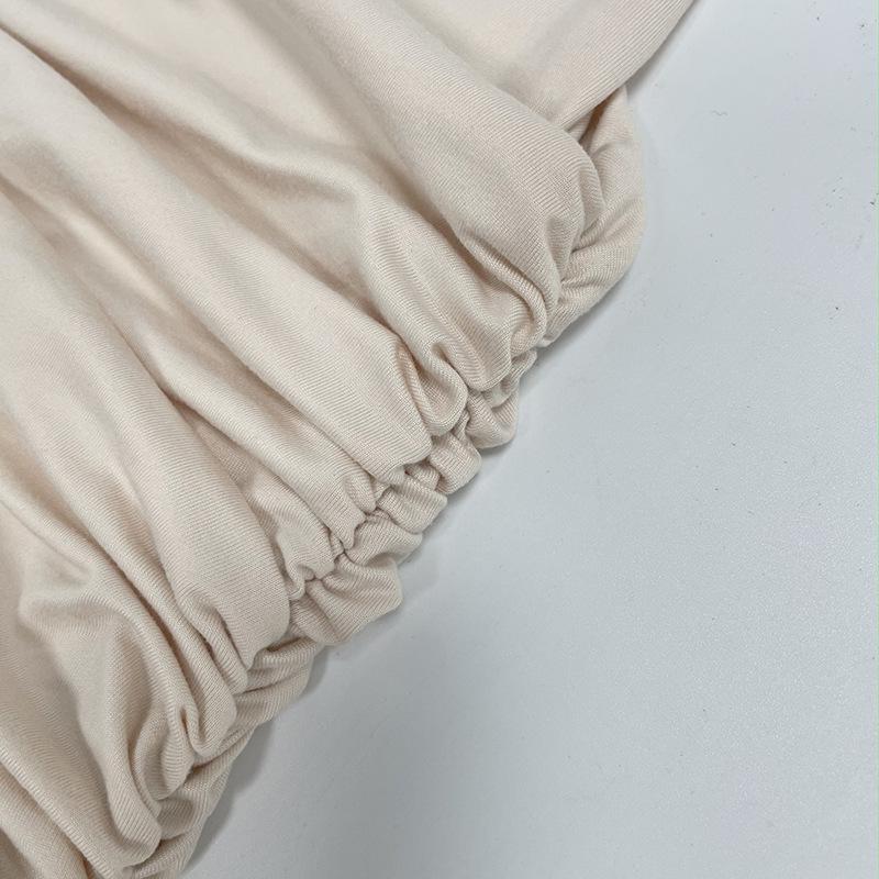 2025 Herbst V-Ausschnitt Langarm Einfarbig Slim Gerüschtes Kleid