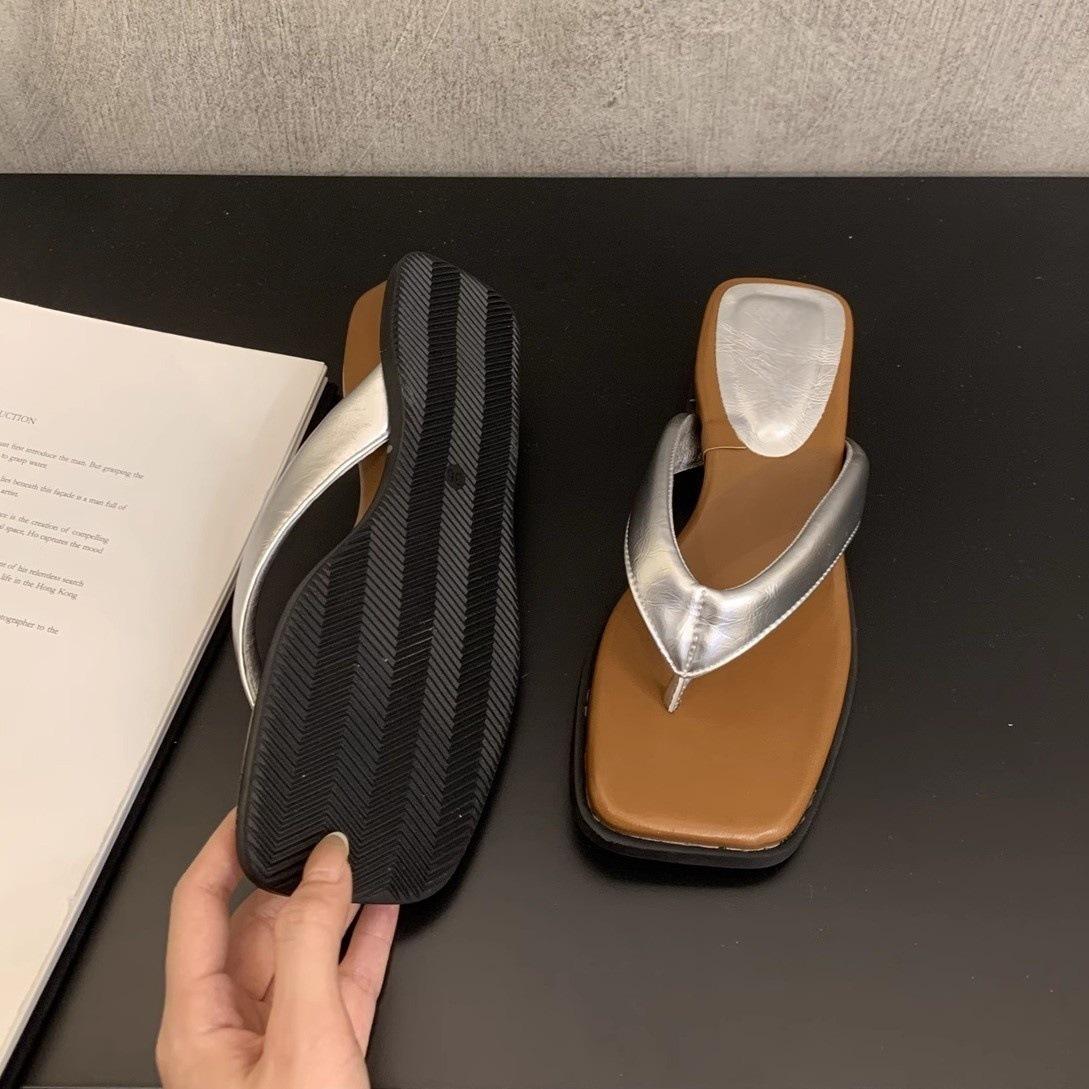 

Soft-soled cool slippers female summer wear new fairy silver flip-flops platform-soled sandals beach shoes 40