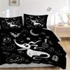 3-teiliges Zero Nightmare Before Christmas Bettwäsche-Set Enthält Bettbezug und Kissenbezüge, Geeignet für alle Jahreszeiten B102