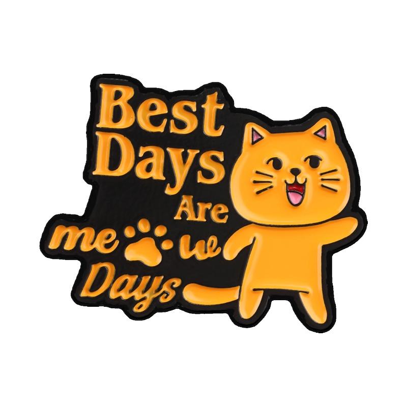 Lazy Working Cat Enamel Pins Funny Quotes Born To Nyan Forced To Work Cute Sleep Kitten Animal Brooches Lapel Badge Jewelry Gift