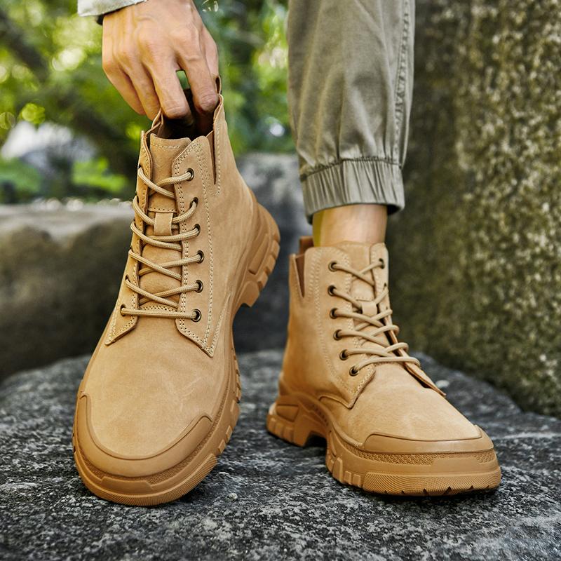 Fashion Casual Classic British Style Shoes All-match Ankle Boots Winter Suede Motorcycle Boots Fashion Plus Velvet Outdoor Desert Boots