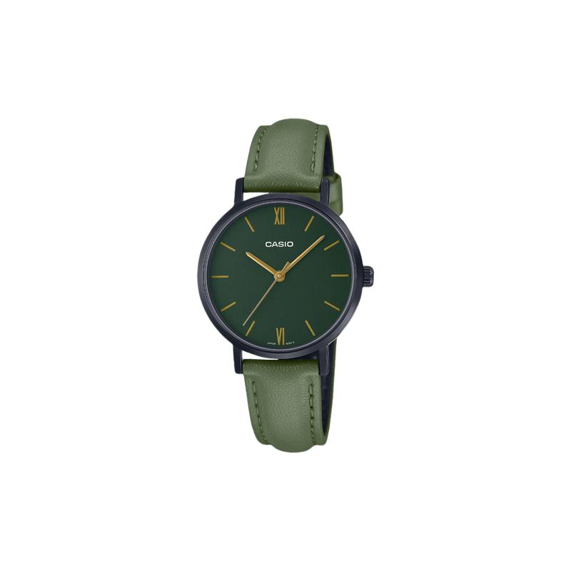 

Casio STANDARD Series Simple Fashion Waterproof Quartz Movement Leather Strap Japanese and Korean Watch Women s Watch Green Dial LTP-VT02BL-3A зелёный