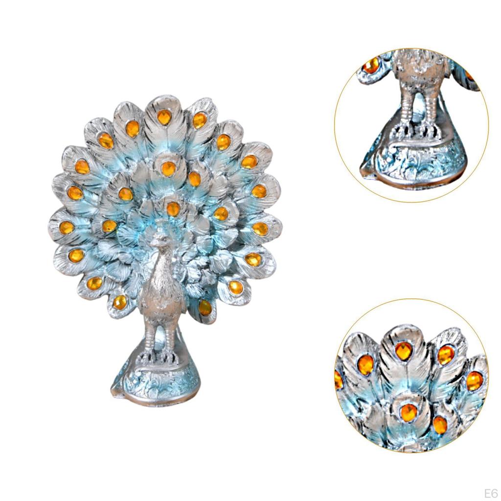 Animal Peacock Statue Home Art Decor Nordic Stylish Collection Figurine for Living Room