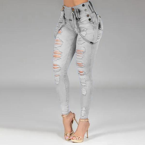 Winter Fashion Ripped Jeans High Waist 