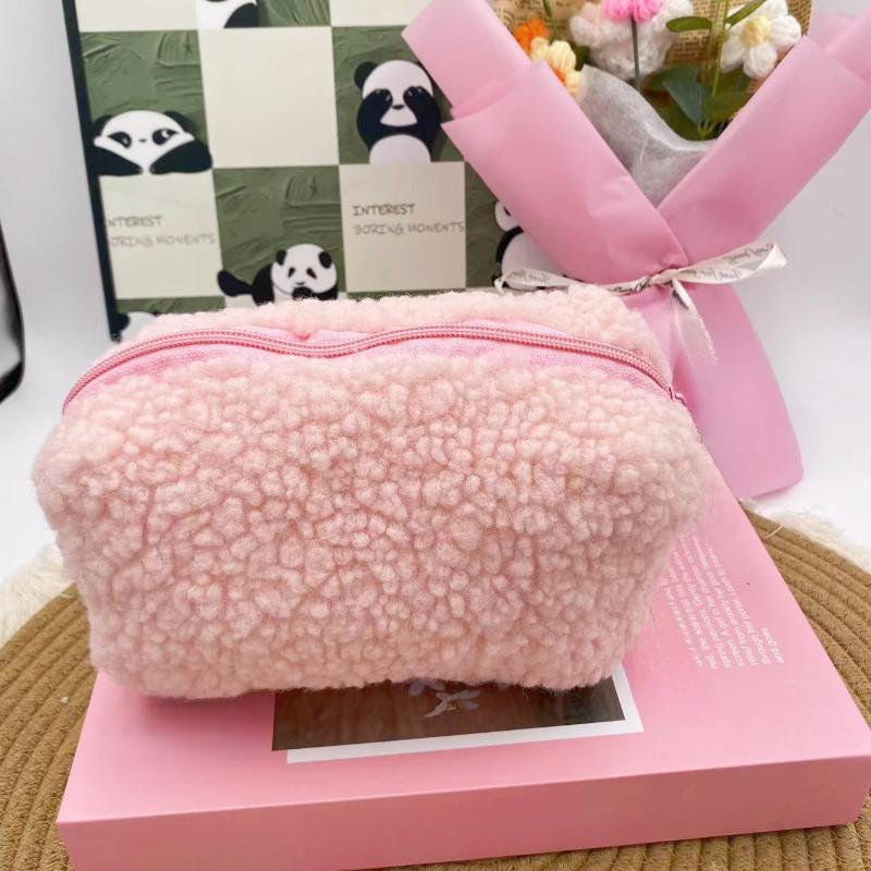 Plüsch Make-up Taschen für Frauen Weiche Reise Kosmetiktasche Organizer Etui Damen Mädchen Make-up Etui
