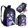 Trendy Popular New Honkai Impact Pattern 3D Print 3pcs/Set Student School Bags Laptop Daypack Backpack Lunch bag Pencil Case