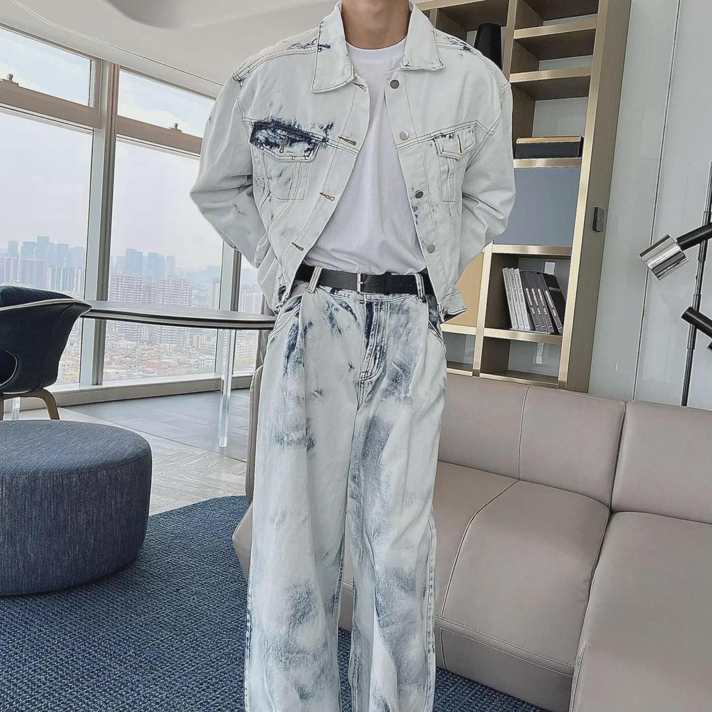 2023 Herr Höst Lös Ledig Tvådelad Kostym: Trendig jacka och byxor i stora storlekar