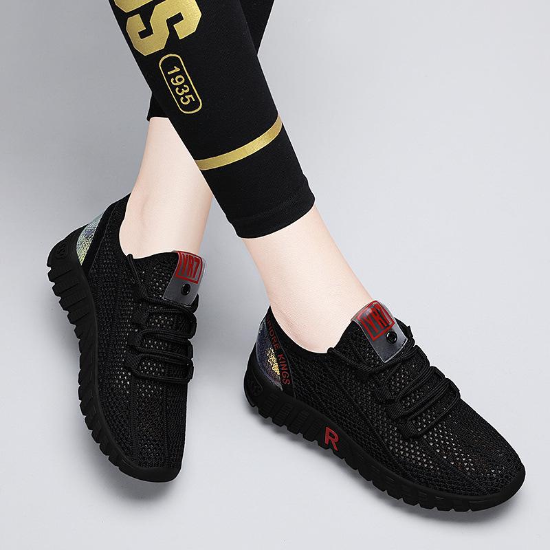 

Sports and leisure dad shoes new versatile mesh mother shoes women s summer soft sole lightweight breathable black women s shoes 34