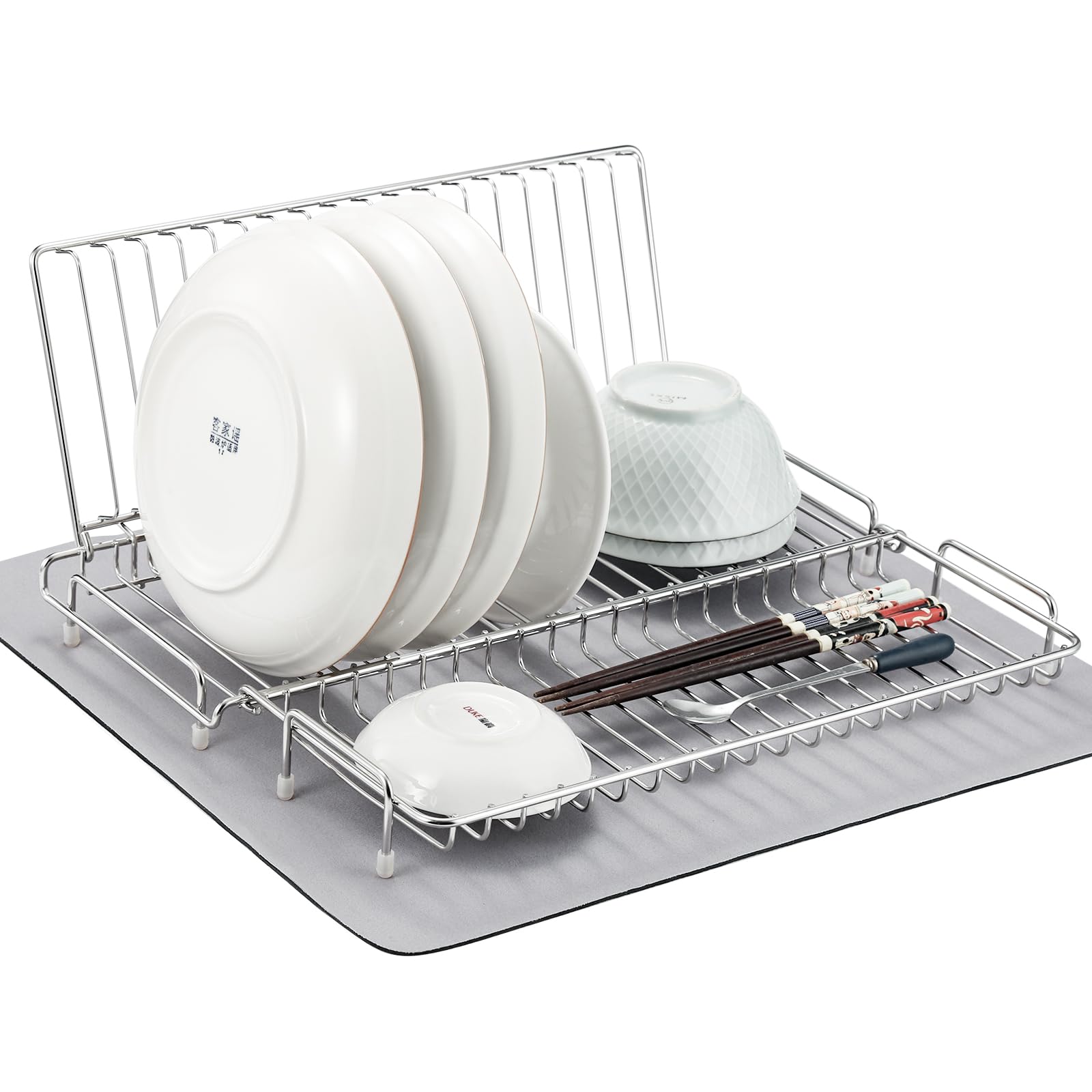 Подставка для сушки посуды Goowin, Подставка для сушки посуды из нержавеющей стали, Кухонное хранение, Стиль татами, Регулируемая корзина для сушки посуды