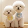 Bavaglino a quadri con fiori per cane, asciugamano per saliva per animali domestici, Bichon Teddy, sciarpa per Pomerania, accessori per gatti