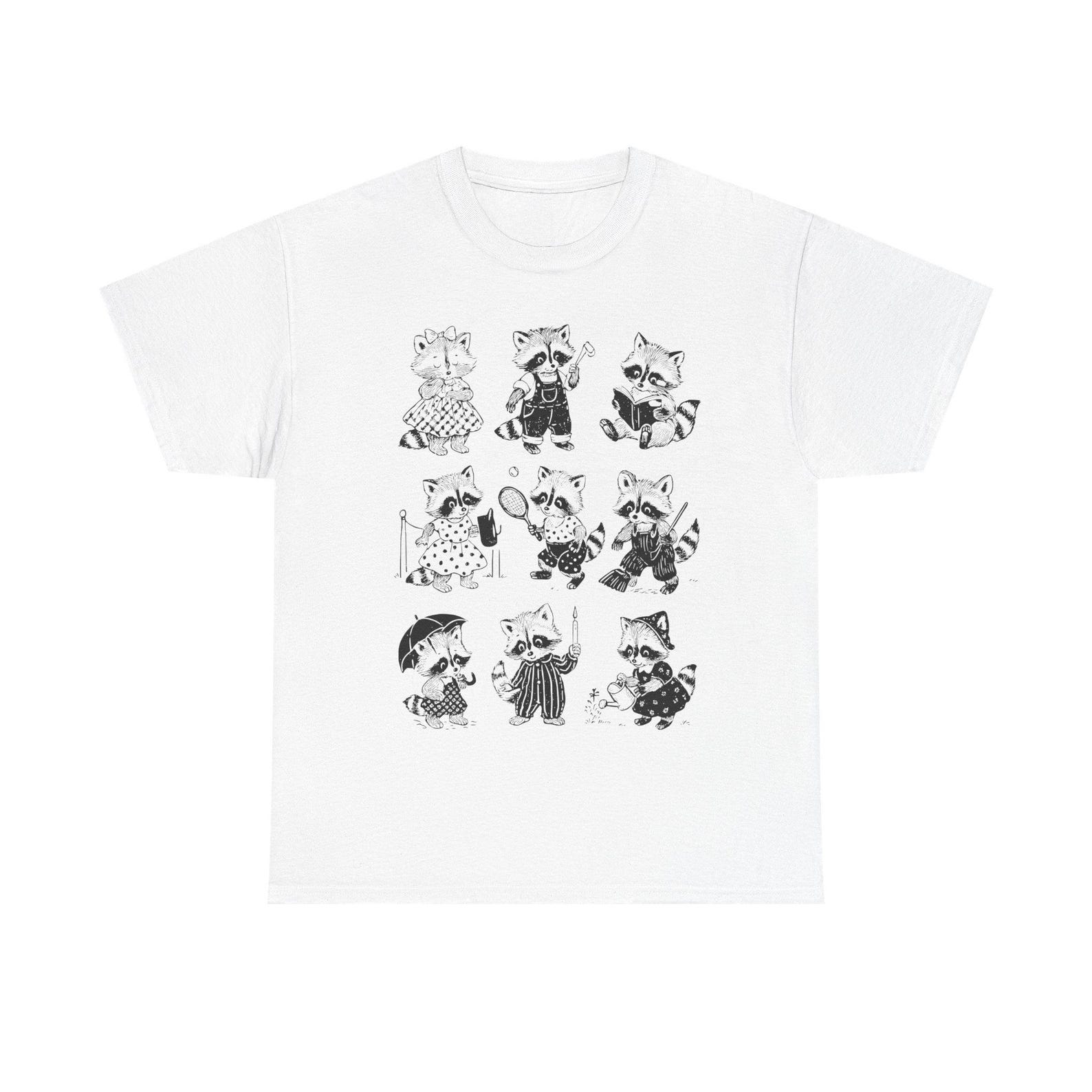 Retro Raccoon Tattoo T-Shirt: 90s Style Unisex Tee M
