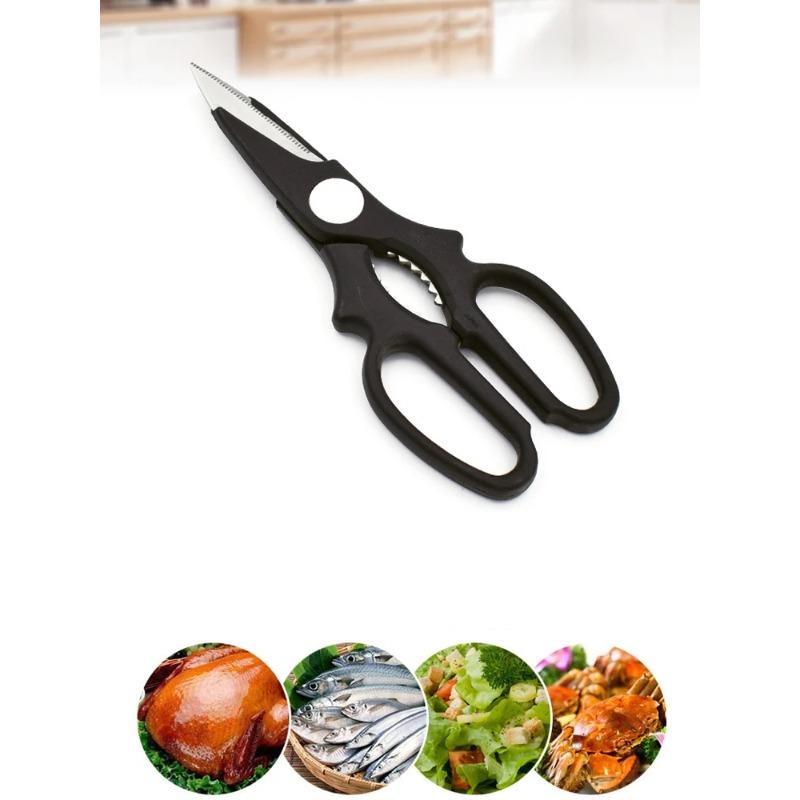 2CR13 Stainless Steel Household PP Handle Food Vegetable Cutting Kitchen Scissors Sharp Shears with Nutcracker