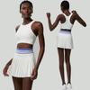 Sports Fitness Yoga Wear Suit Female Exposure-Proof Skirt Pocket Tennis Skirt Quick-Drying Shockproof Beauty Back Exercise Bra