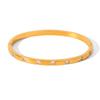 18K Gold-Plated Diamond-Studded Stainless Steel Bangle – Light Luxury Zircon Autumn/Winter Bracelet for Women