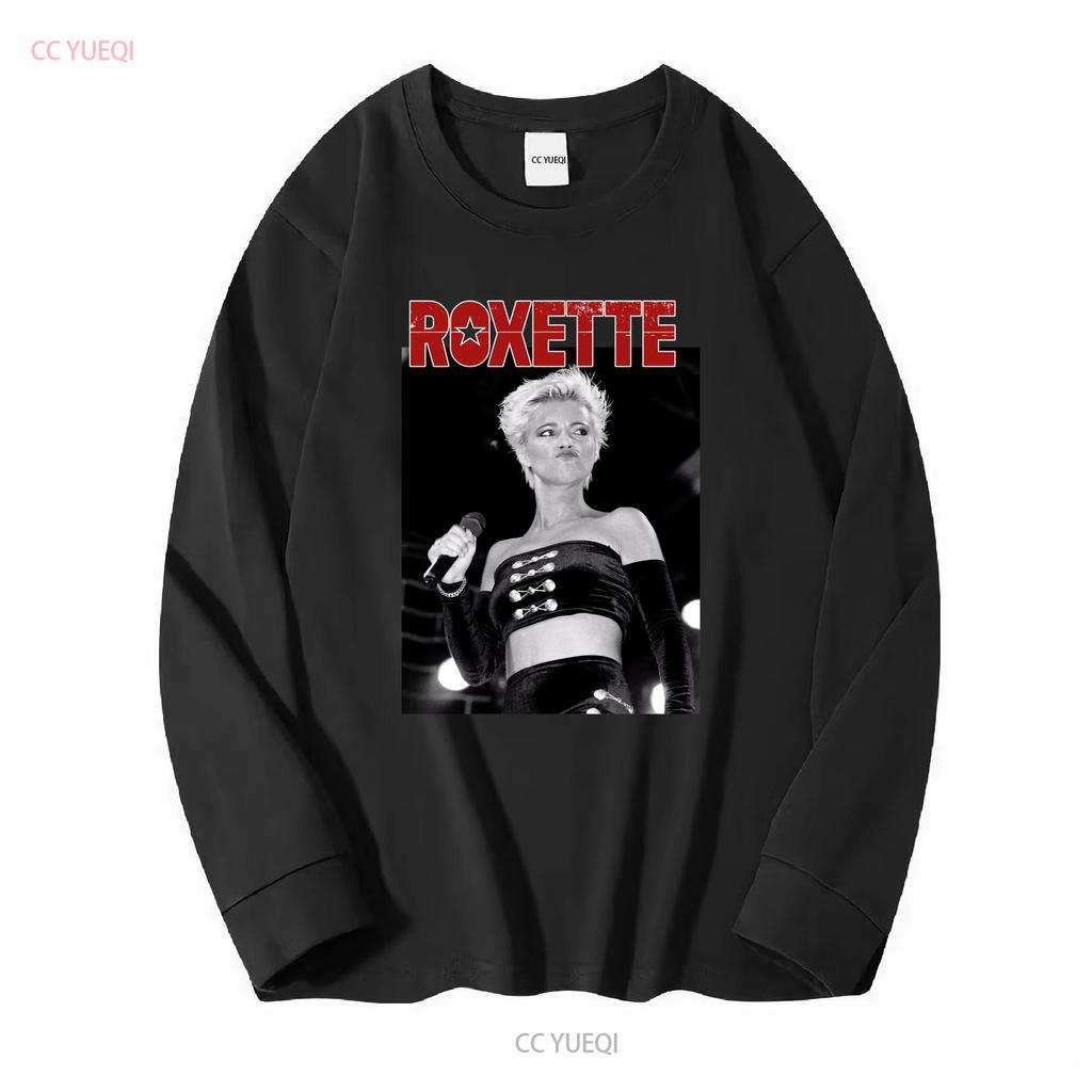Vtg Roxette En Concierto Algodón Pesado S 5xl Camiseta Negra Mm661 Mangas Largas O Cortas Lavado Vintage Elegante Suave Transpirable