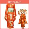Lebhaftes Orange Danganronpa Hiyoko Saionji Cosplay Kimono Kostüm Komplettset