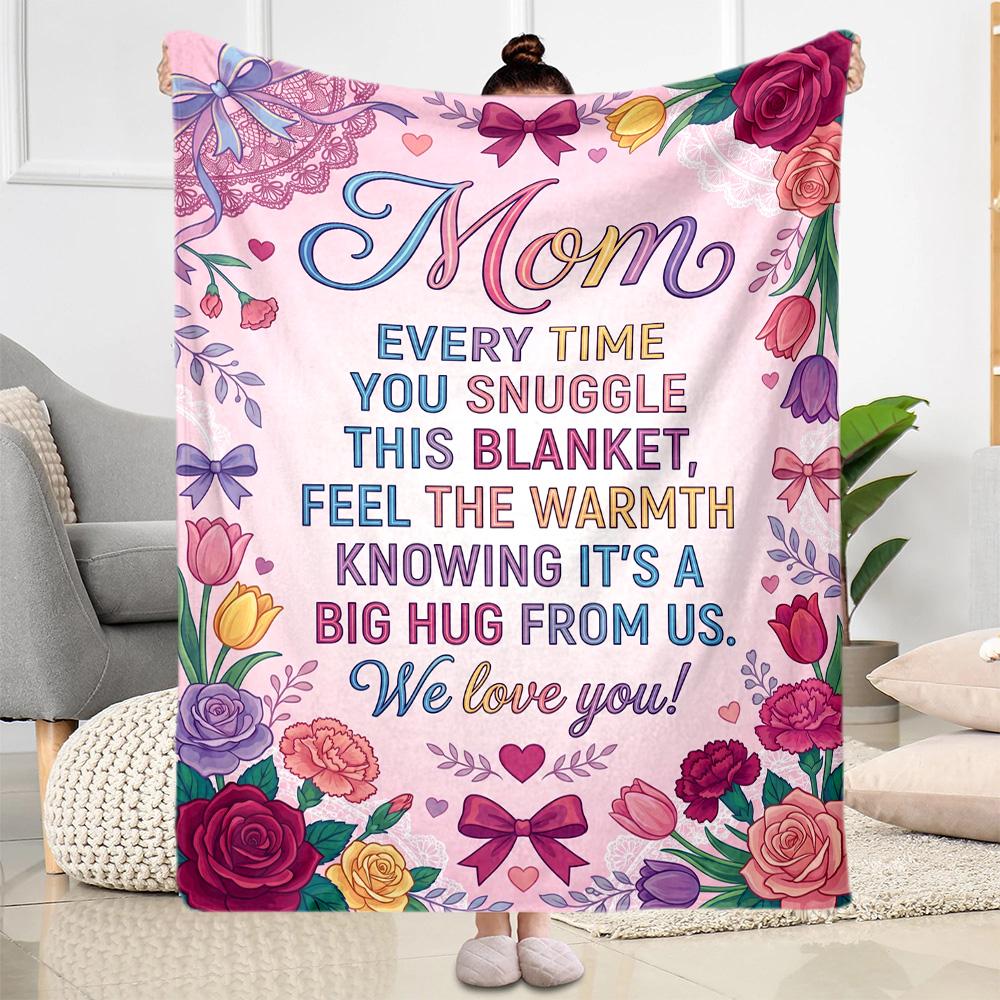 Love In Every Stitch Flannel Blanket-Soft and Suitable for Sofas,Beds,Offices,Travel,All Seasons,Great Gift for Holidays and Birthdays.