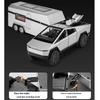 1/24 Scale Tesla Cyber Toys Off Road Truck Alloy Metal Diecast Car Model Sound and Light Boutique Decorative Collection Ornaments Birthday