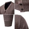 Men's Cardigan Sweater Jackets Cable Knitted V Neck Button Up Sweaters Ribbed Cardigan Sweater Jacket Business Casual Long Sleeve Sweaters for Men