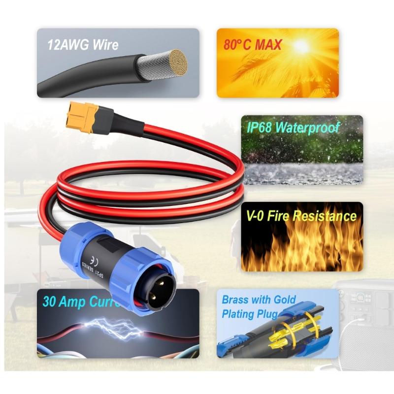 Aviation Connector Plug Dustproof Waterproof Docking Back Nut Female Plug For Outdoor Camping Emergency Power Supply