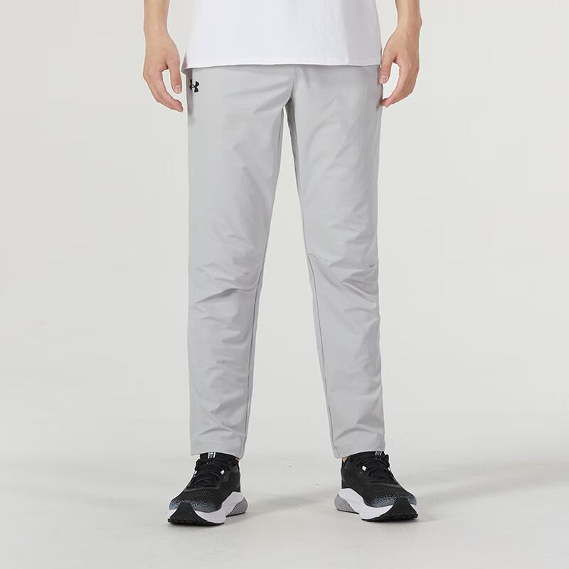 Under Armour Solid Color Loose Breathable Straight Leg Knit Sports Pants Men bottoms Gray 23600701-009