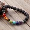 European Bestseller: Alloy & Volcanic Stone Beaded Bracelet with Seven-Color Stones