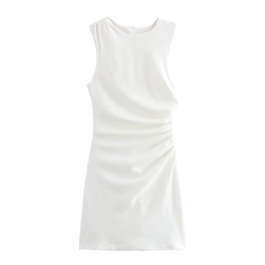 DAFIFY Damenmode, Sommer, Frühling, einfarbig, ärmellos, O-Ausschnitt, hohe Taille, Freizeitkleider