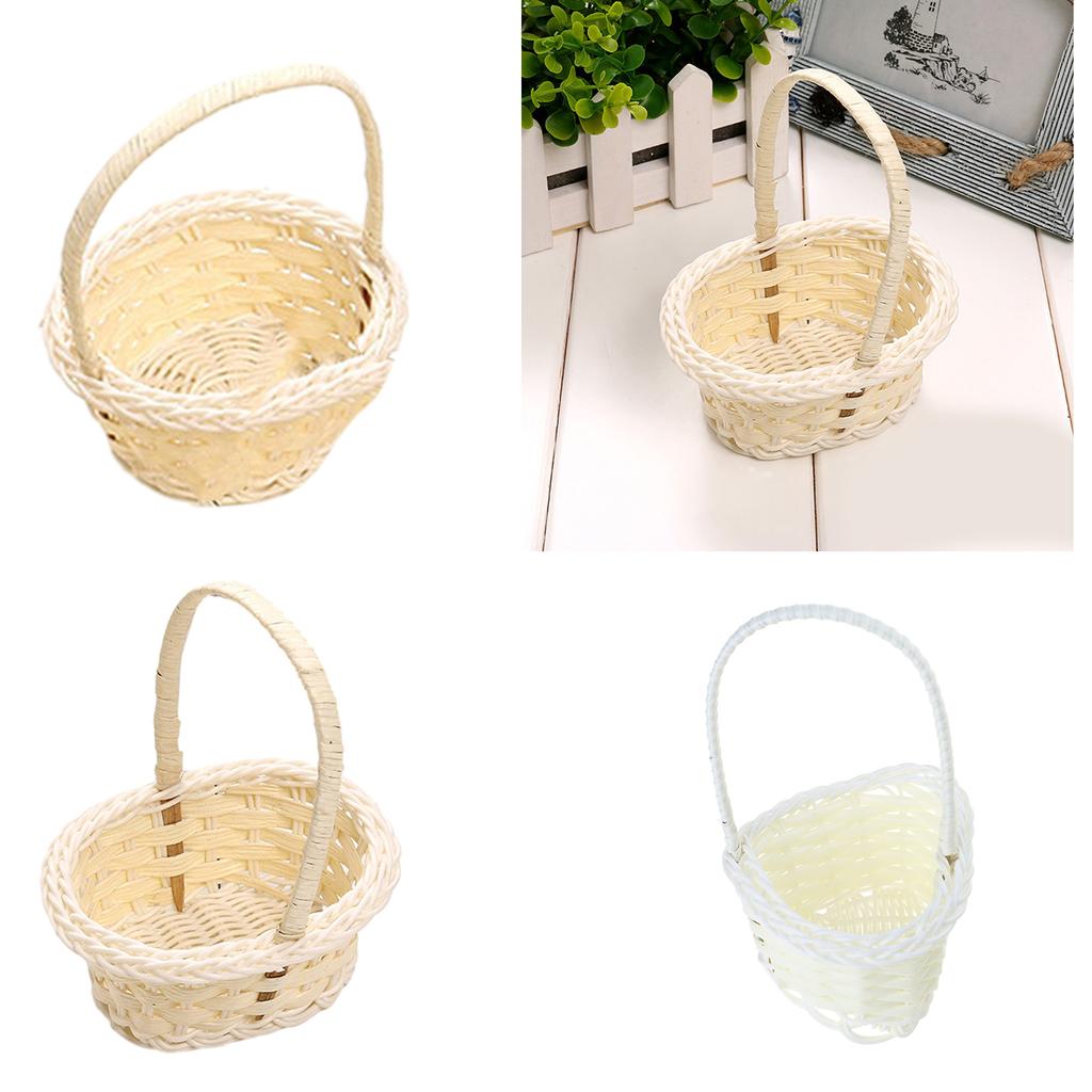 Multi Functional Storage Basket Wicker Flower Basket with Handles Handwoven Baskets Versatile Decoration Thoughtful Gift