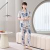 Cotton and silk pajamas women's spring and summer short-sleeved large-size suit spring and autumn thin cartoon printed loungewear
