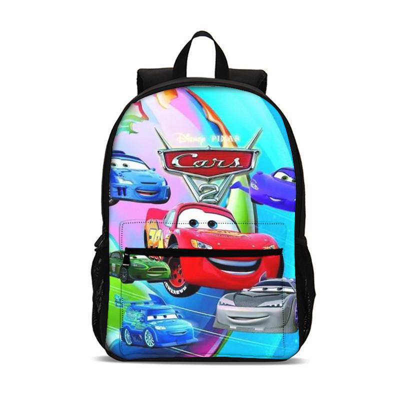 Cars Movies Cartoon Backpack For Kids With Nylon Material And Spacious Design