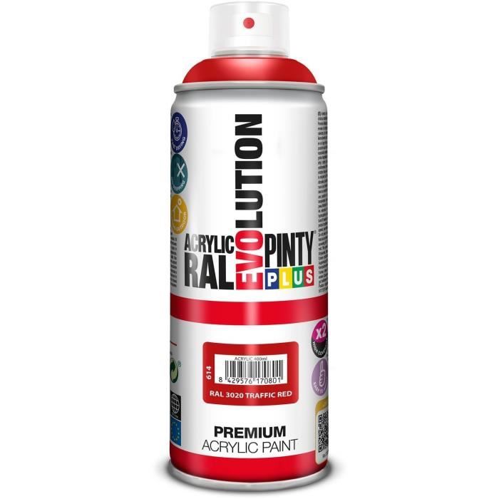 Peinture Bombe - Brillante - Rouge RAL3020 - 400 mL