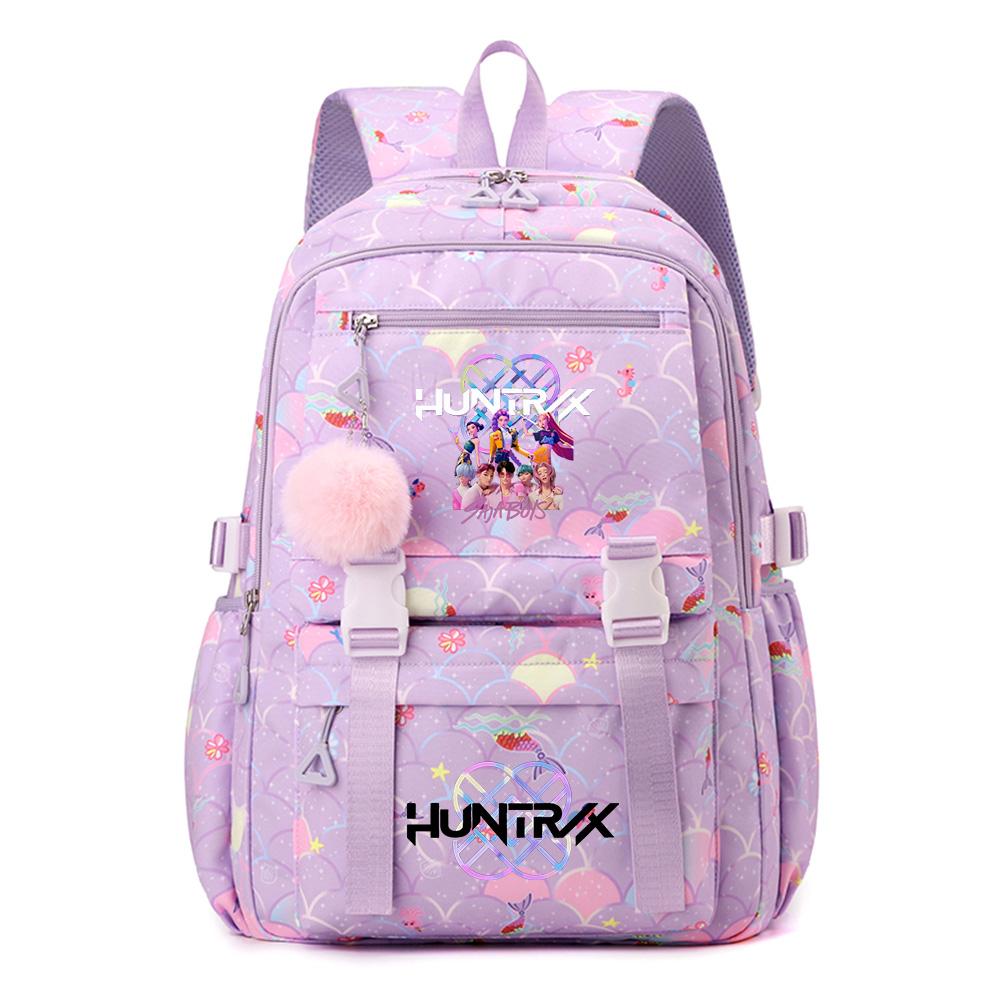 Anime K-Pop K-Pop Demon Hunters Printed Backpack Schoolbag for Teenager Student Girl Boy Bookbag Large Capacity Waterproof Travel Bag Gift Mochila
