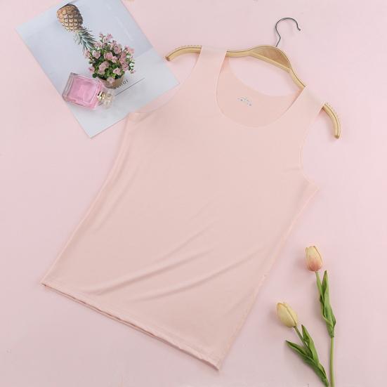 Summer Ice Silk Thin Vest O-neck Sleeveless Seamless Tops Women Slim Fit Solid Color Tank Tops Female Undershirt