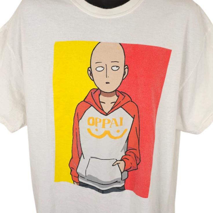 Футболка Мужская One Punch Man Размер XL Белая Oppai Японская Манга Серия 3XL