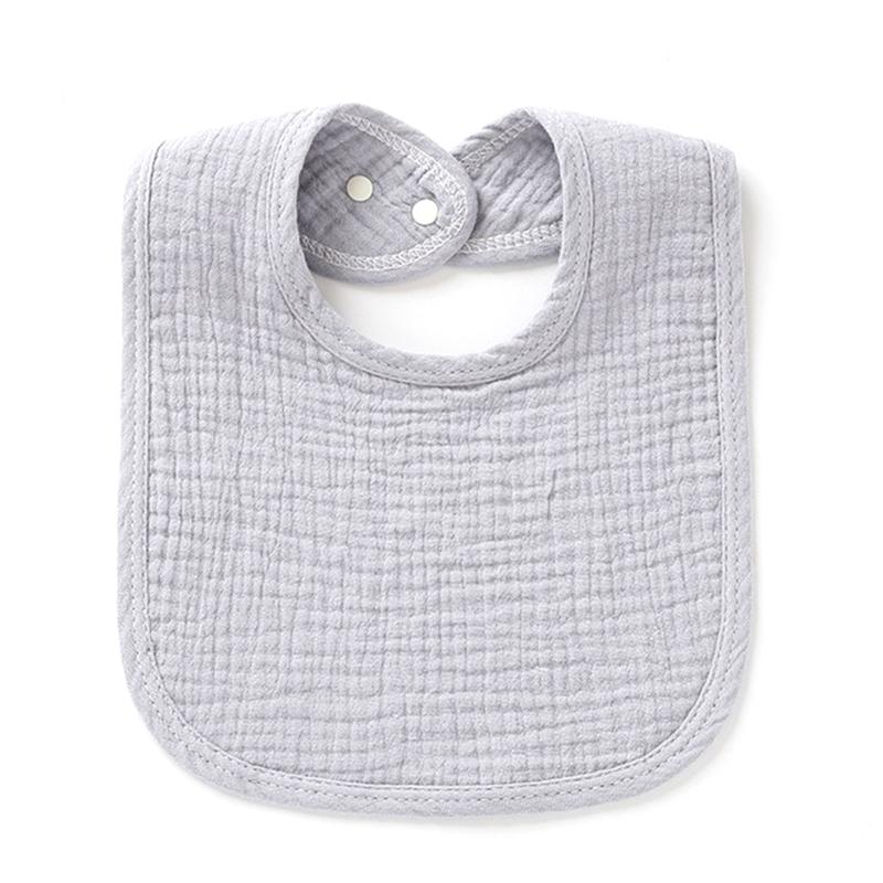 1pc Solid Colour Cotton Gauze Baby Bibs Ruffle Lace Infant Newborn Feeding Burp Cloth Saliva Towel Adjustable Bandana Drool Bibs