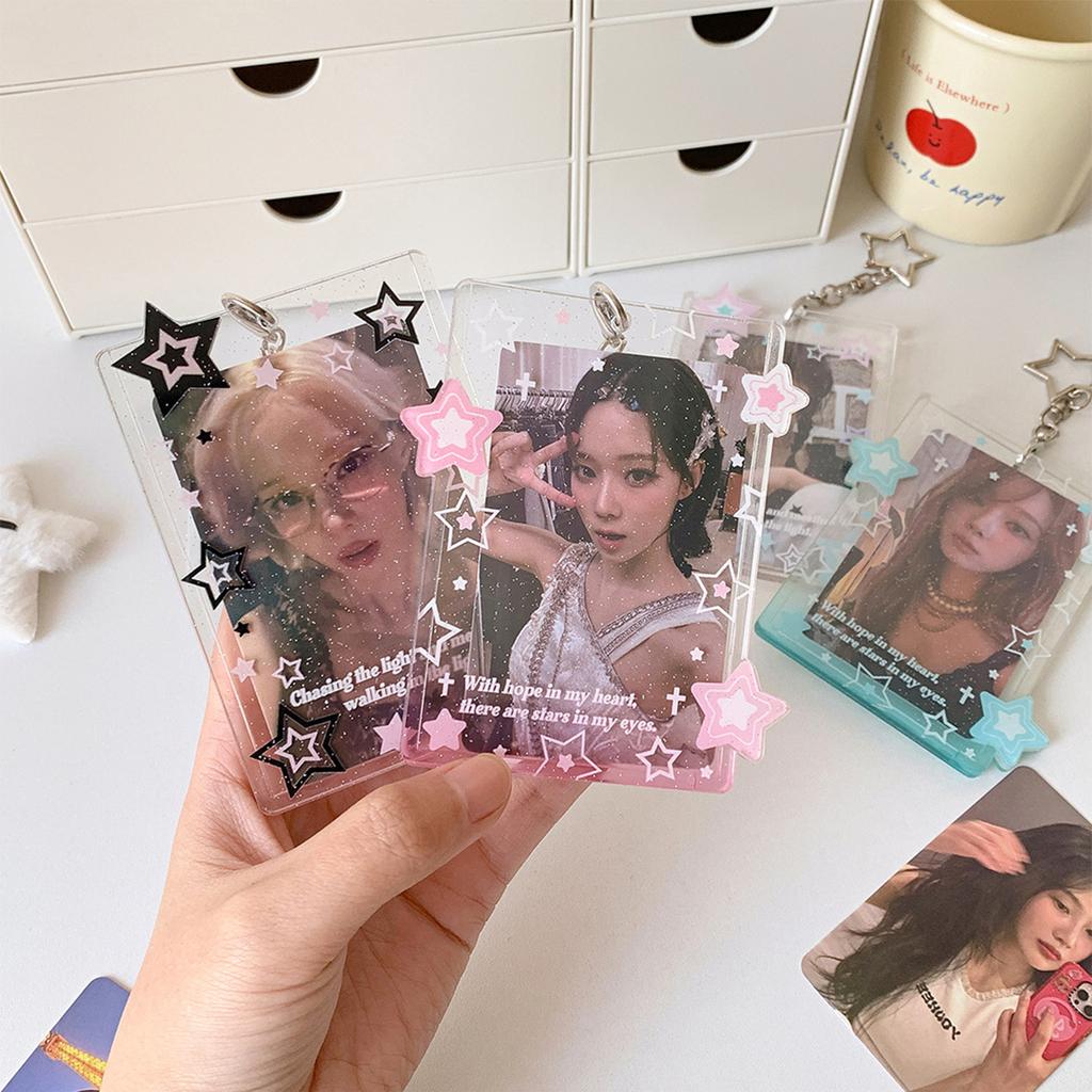 Unique Acrylic Star Card Holder Keychain Accessory Designed For Fans To Easily Carry And Display Idol Photo Cards