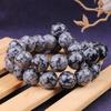 Snowflake Obsidian Round Beads, 4-12mm Natural Stone, 15” Strand Pick Size for Jewelry Making