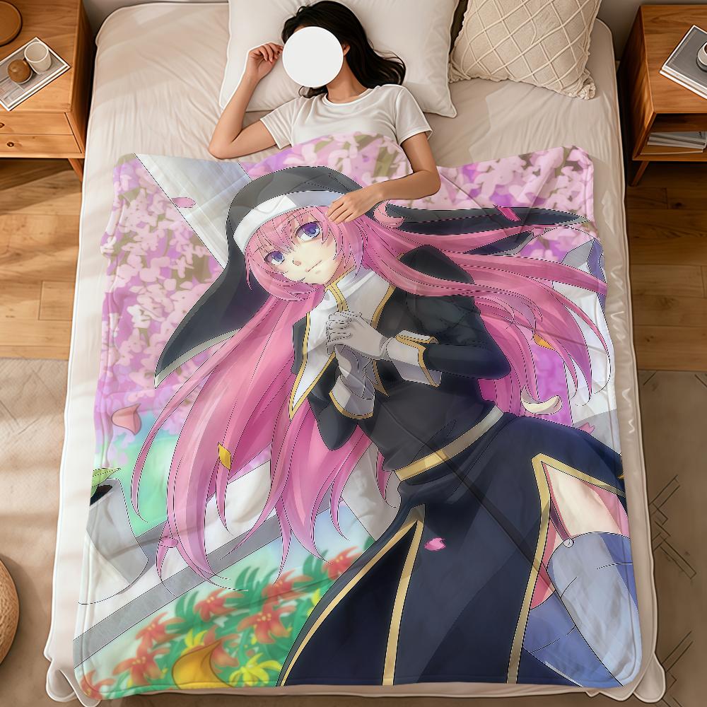 Anime Girl Cute Virtual Singer m-Megurine L-Luka Soft Warm Plush Blanket Dormitory Sofa Living Room Hogar Bedroom Gift Nap Home